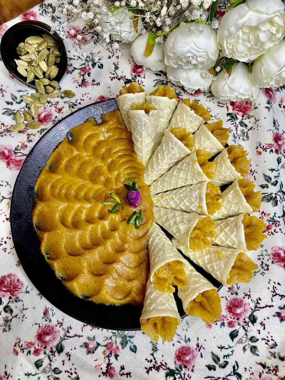 طرز تهیه ی حلوا زعفرانی نذری مرحله 7 