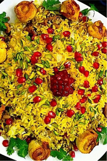 طرز تهیه انار پلو شیرازی با مرغ خوشمزه و مجلسی